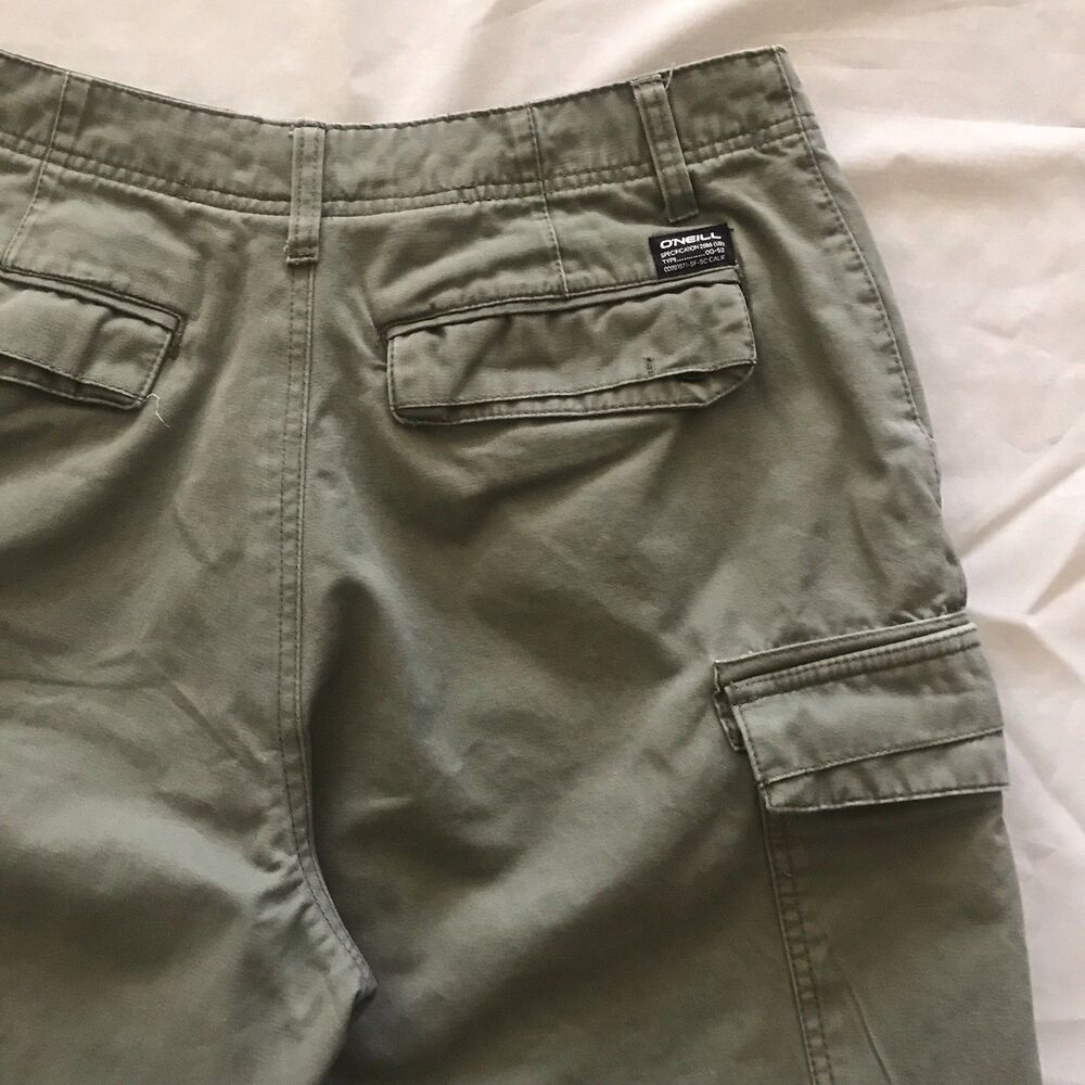 O'Neill Olive Green Outdoor Hiking Cargo Cotton Mens Shorts Size 31 - Picture 6 of 9